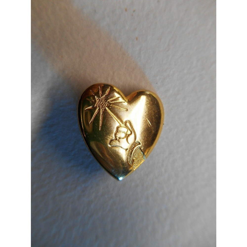 Vintage Goldtone ARM and WAND Disney The Variety Club HEART Brooch Pin